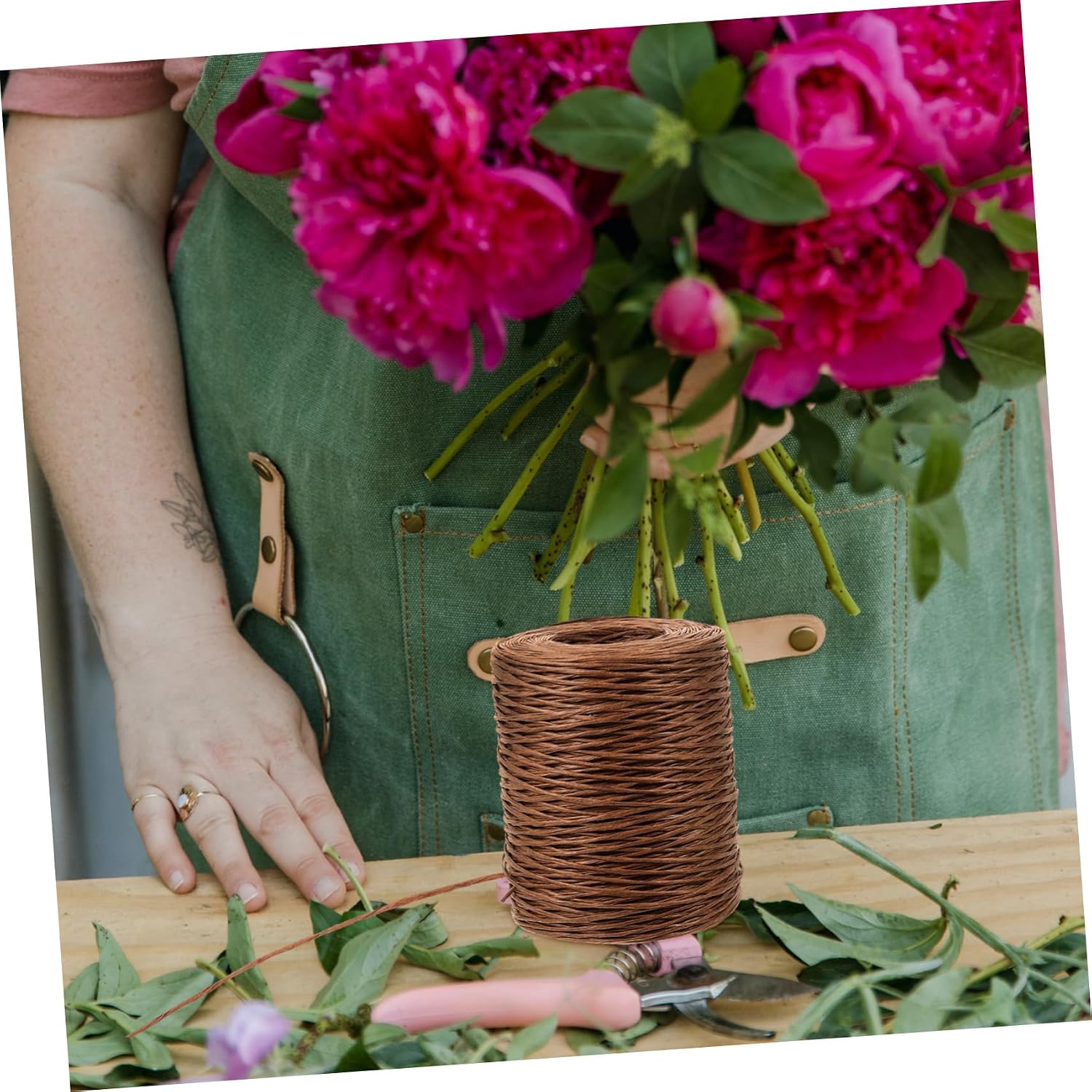 1roll Floral Wreath Fixing Wire Roll Iron Wire for Flower Arrangements Bouquets and Christmas Decorations Deep
