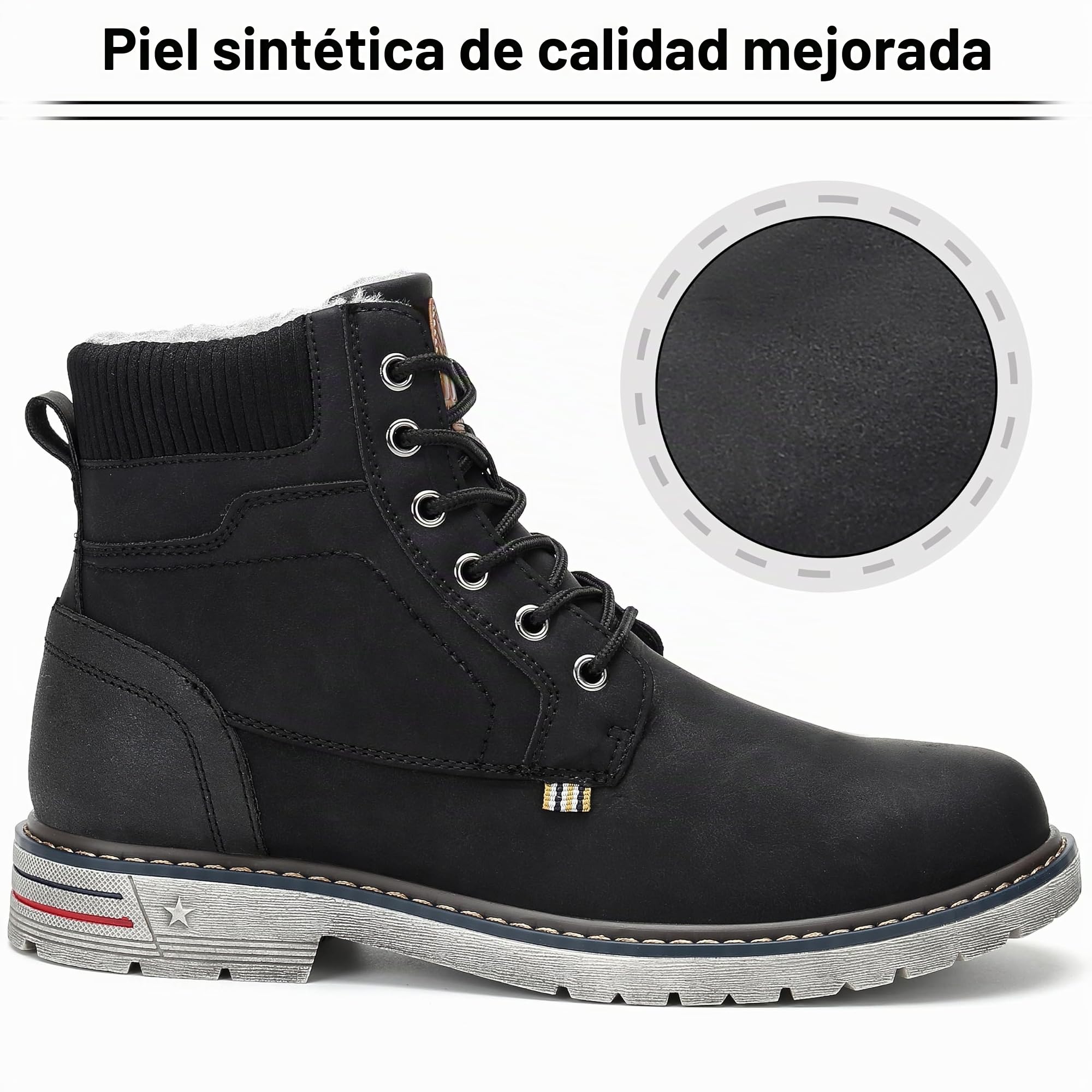 Mishansha Botas de Nieve Hombre Mujer Invierno Negro Gr.36