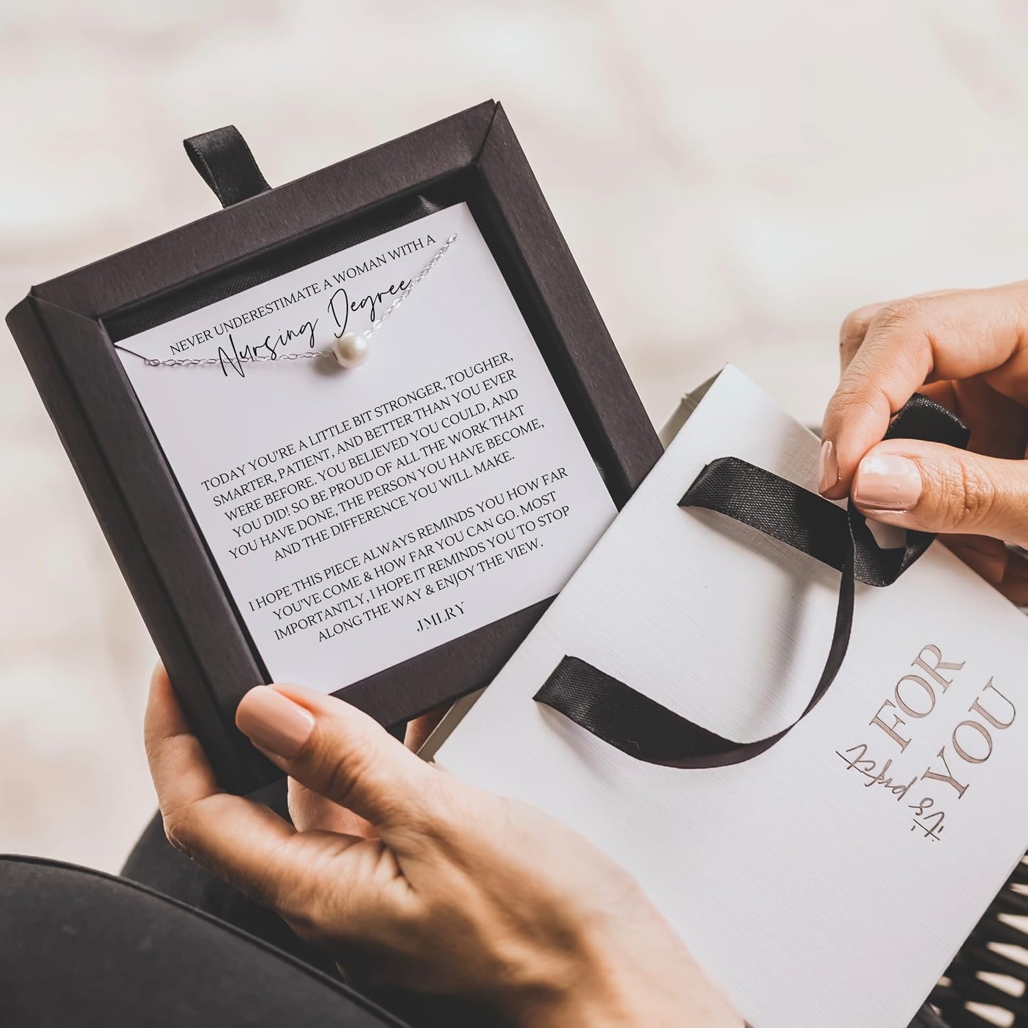 Never Underestimate a Girl With a - Graduation Gift Necklace for Women