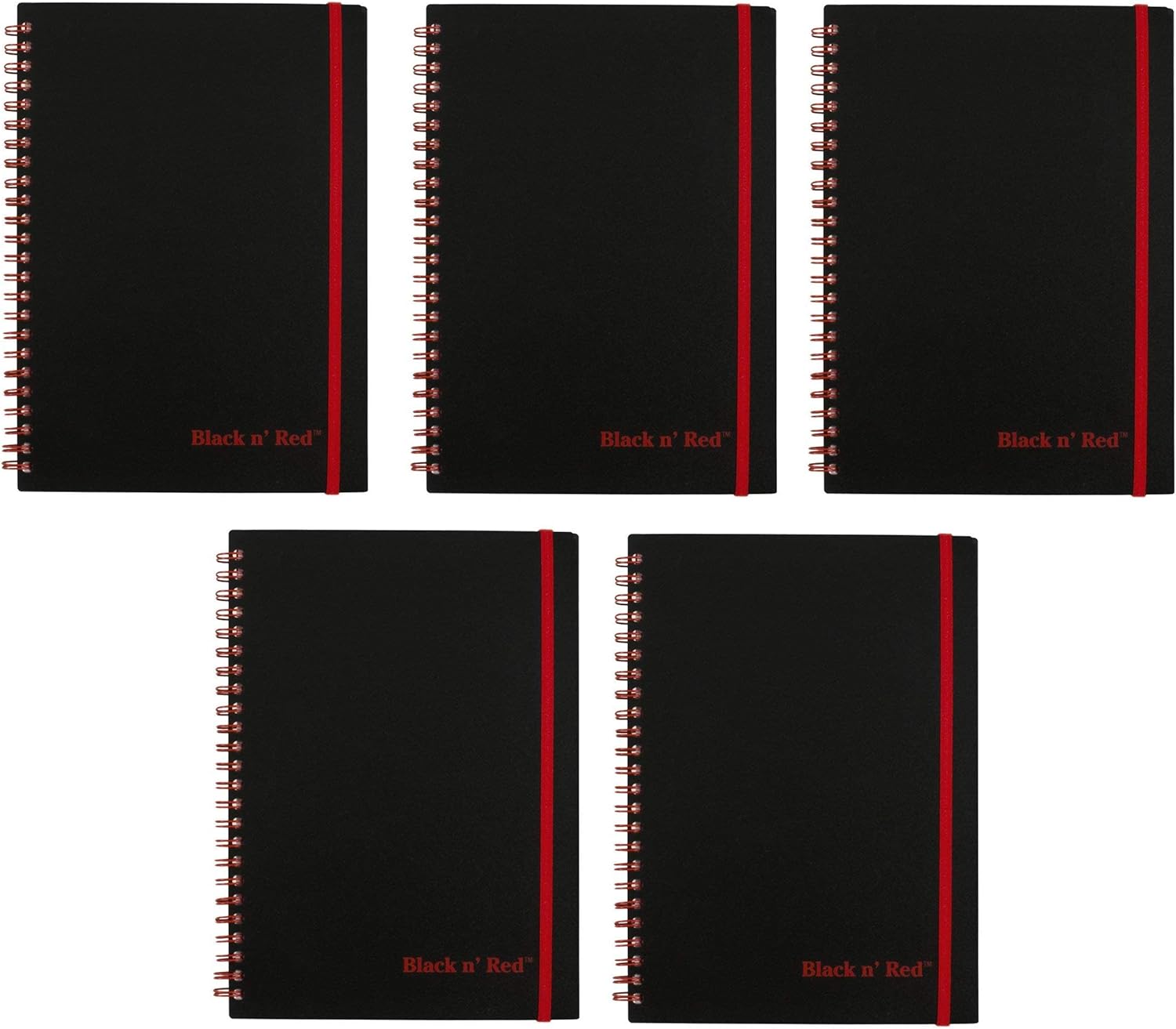 Flаѕh Sаlе Black n' Red Twin Wire Poly Cover Notebook, 8-1/4 x 5-7/8 inches, Black/Red, 70 Ruled Sheets (C67009) (5)