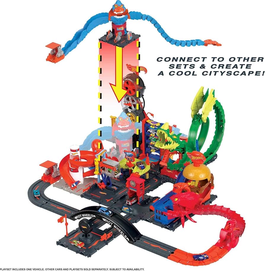 Amazon.com: Hot Wheels City Toy Car Track Set, Gorilla Grapple Playset with 1:64  Scale Vehicle, 5-ft Long Bendable Track, Connects to Other Sets : Toys &  Games
