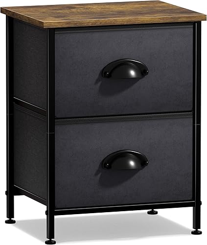 Vista 72 de Sorbus Cómoda de mesita de noche con 2 cajones de madera sintética, mesita de noche con almacenamiento para dormitorio, sala de estar, armario