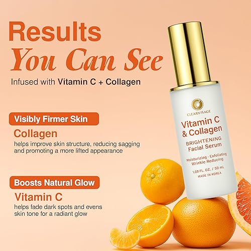 Miniatura 3 de Clear Visage Suero de vitamina C para la cara con colágeno, probado por dermatólogos, antienvejecimiento, cuidado de la piel coreano, desvanece el
