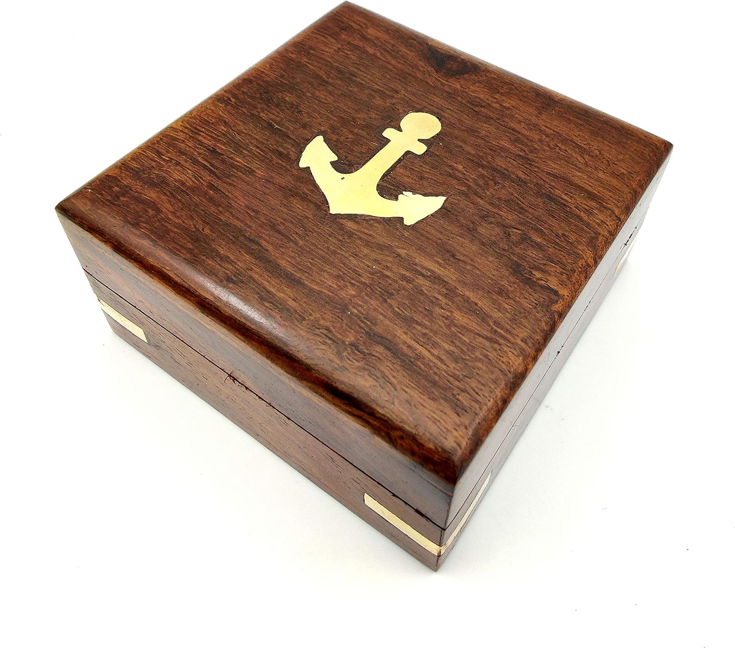 Pocket Sundial Compass, Both Side on lid Handwork.