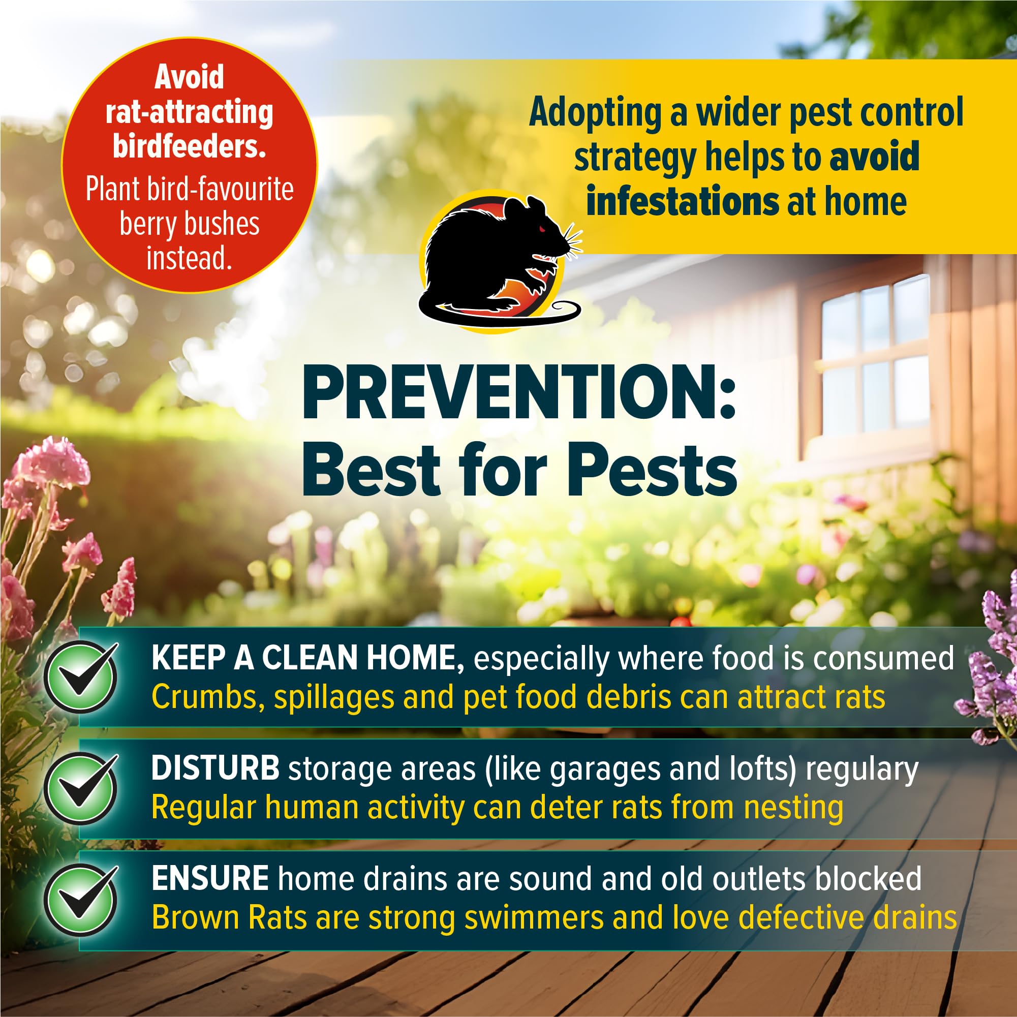 NOPE! Pre-Baited Rat Kit for Indoor/Outdoor Use (2 boxes, 6 blocks) | Ready-to-Use Brodifacoum Rodent Poison Bait Blocks with Max Strength — view 17
