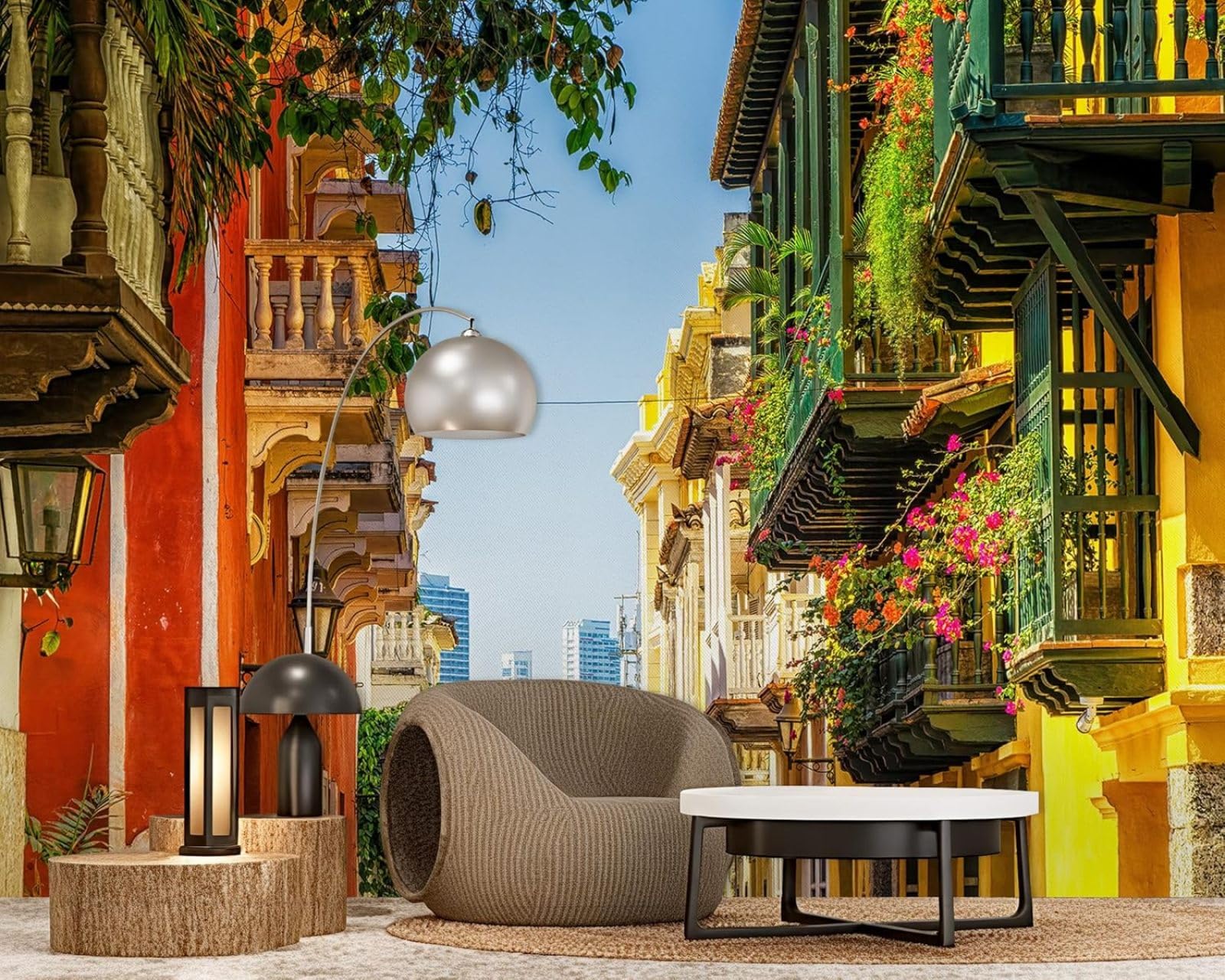 kfjhgbdshhj Photo Wallpaper Street View Colourful House Facades Modern Living Room Bedroom Children's Room Wall Decoration Motif Wallpaper,300cmx210cm Stickers - Frameless Painting - Poster