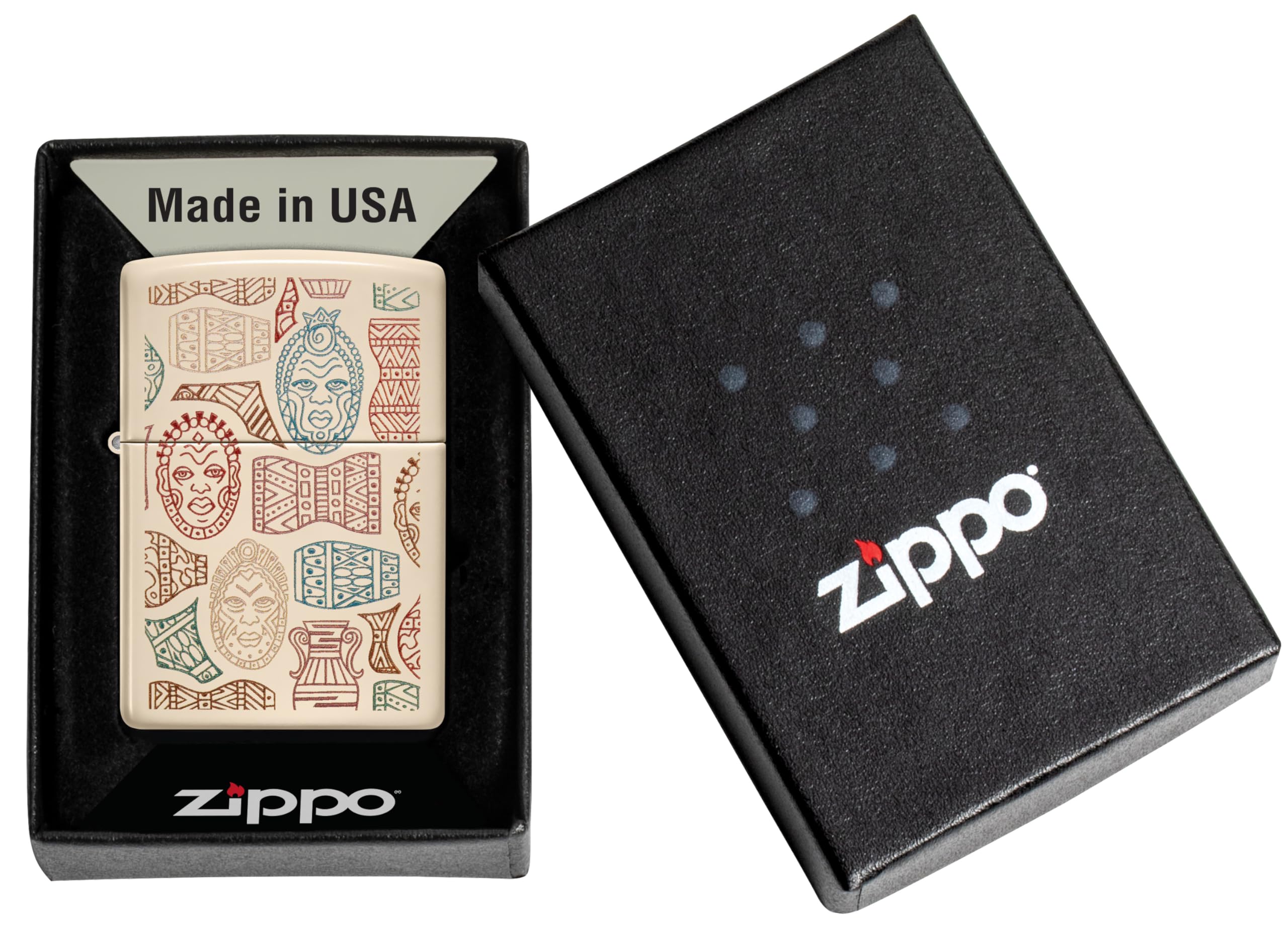 Amazon.com: Zippo Lighter: Tribal Masks - Flat Sand 48527 : Health