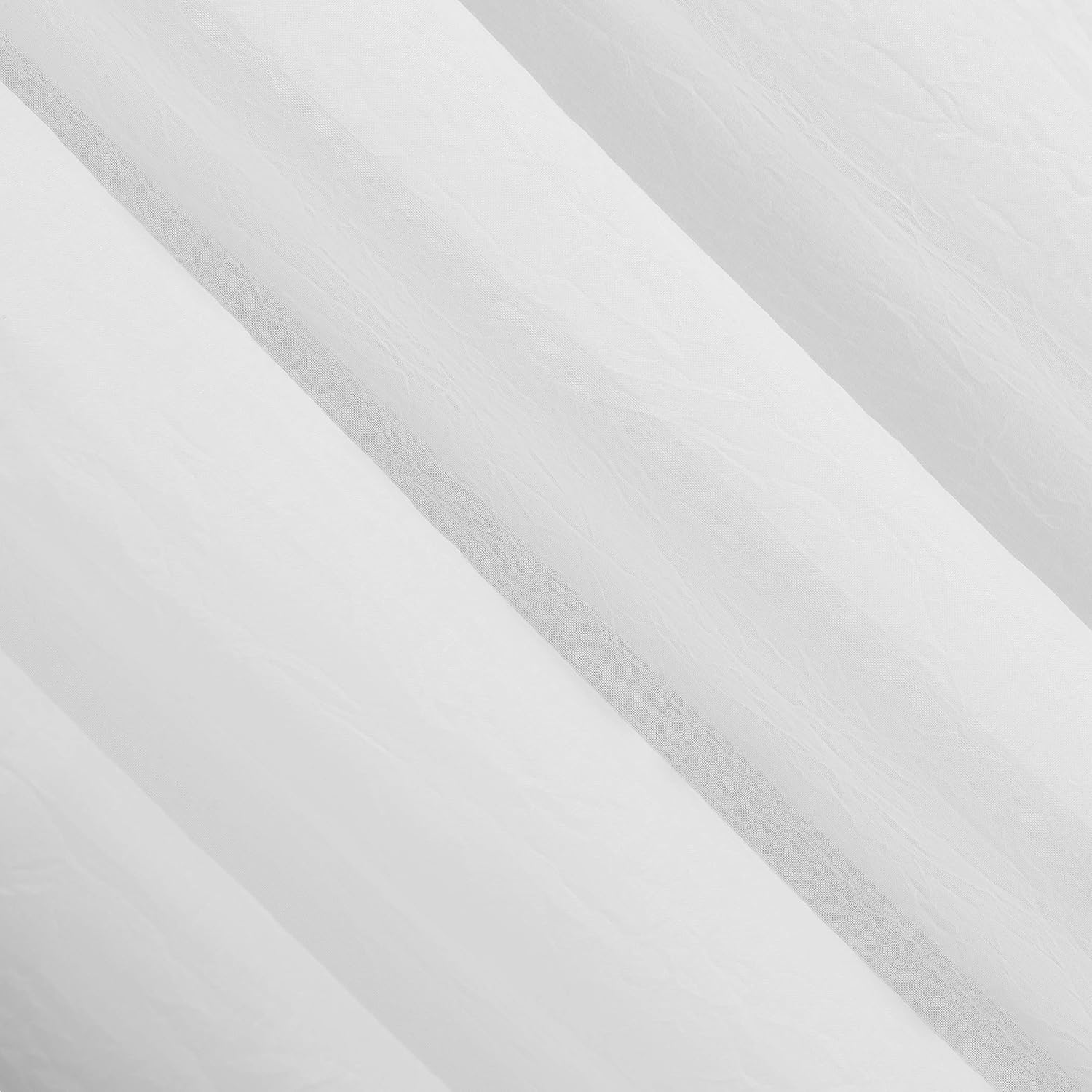 No. 918 Genevieve 2-pack 2-pack Linen Weave Sheer Semi-Sheer Grommet Curtain Panel Pair, 50" x 120", White