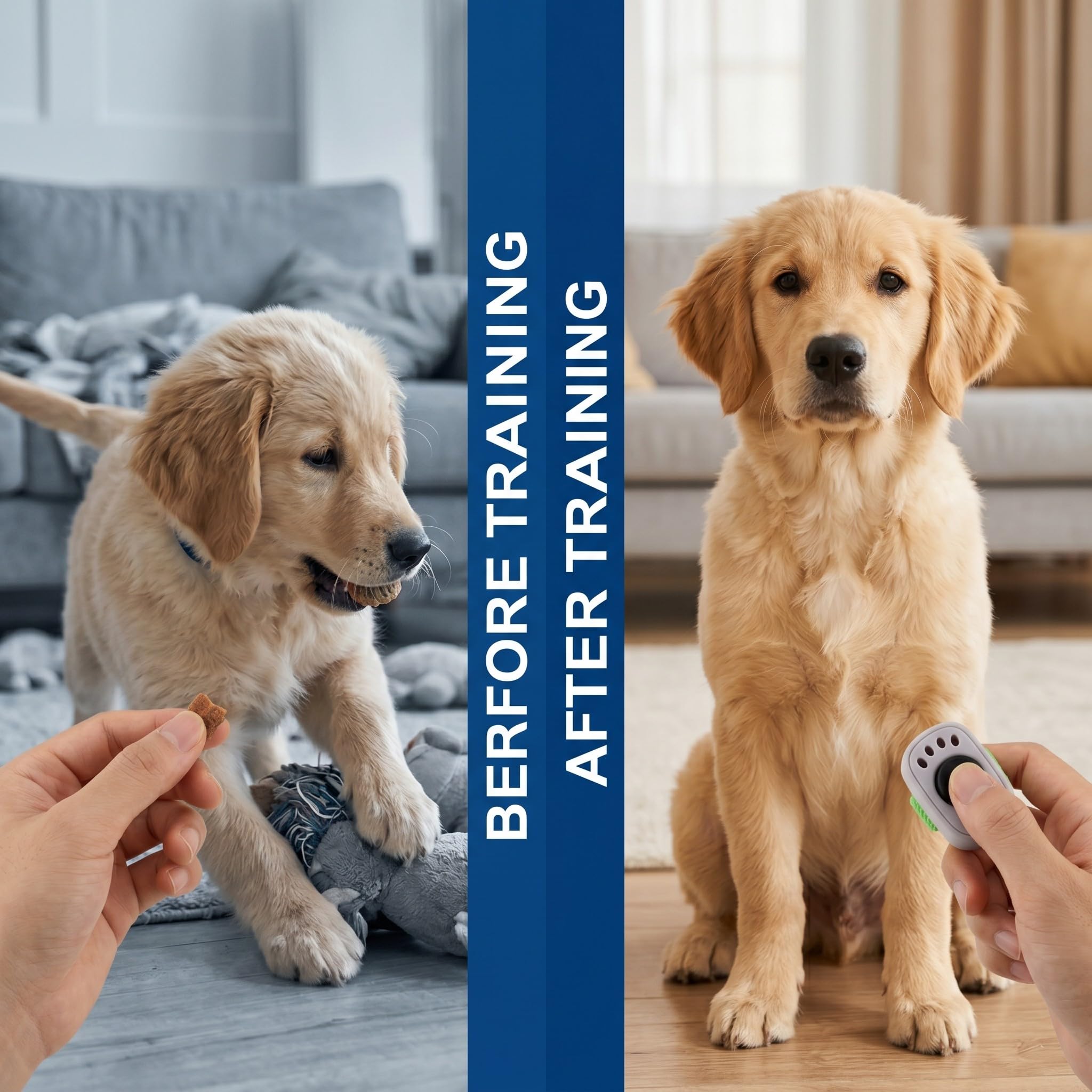 GXGM 3 Pezzi Clicker per Cani e Gatti con Anello per Dita Pratico Accessorio per Addestramento Set Clicker per Cani addestramento, Gatti e Cavalli, Pratico e Compatto