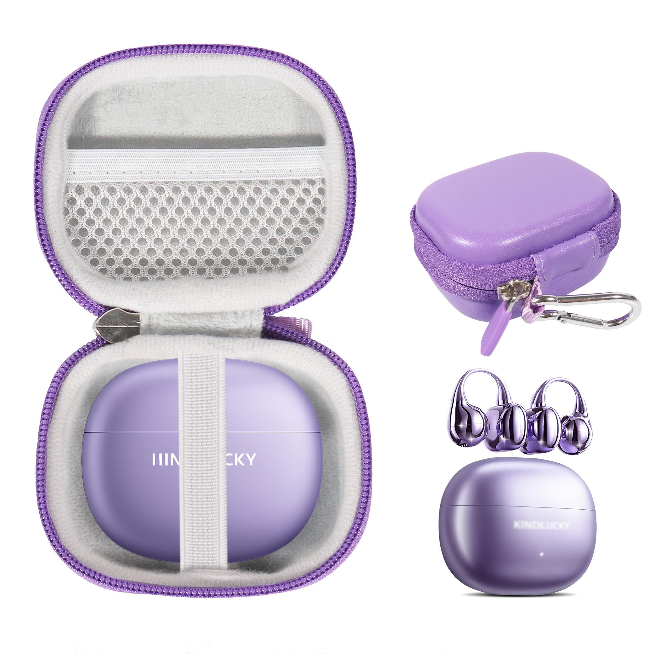Case for King Lucky i121 Clip on Earbuds Open Ear 5.4 Headphones (Purple)-image-31