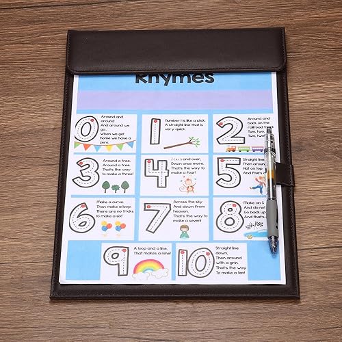 Miniatura 5 de PATIKIL Portapapeles de cuero sintético A6 de 8.7 x 4.7 pulgadas, organizador de documentos legales, organizador de documentos para oficina