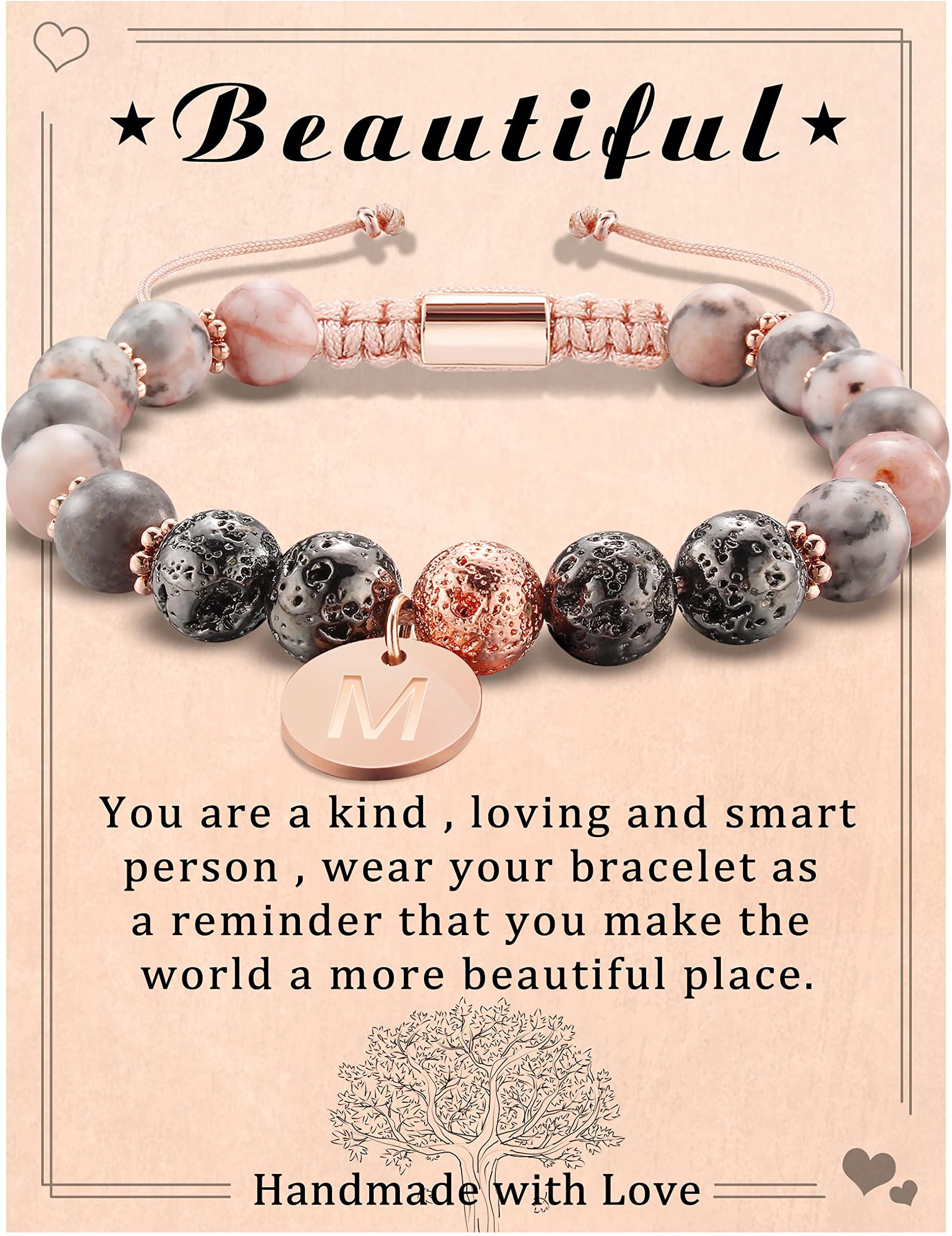 BTYSUNInitial Bracelets for Women Teen Girls Best Friend Graduation Birthday Gifts for Her Letter A-Z Beaded Bracelet Sister Daughter Mother's Day Mom Female Christmas Jewelry