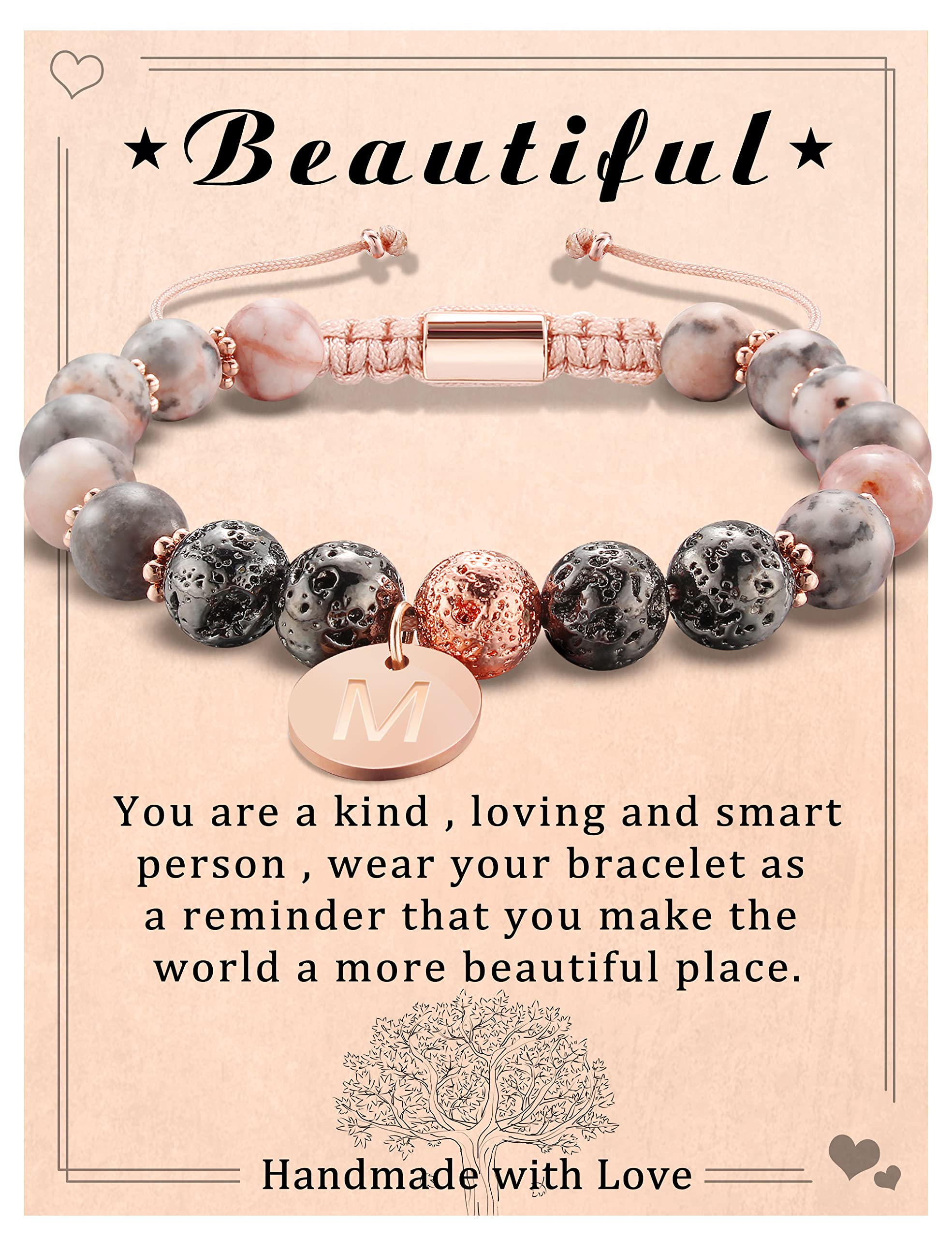 Btysun Initial Bracelets for Women, Graduation Gifts for Daughter Her Teen Girls Gifts Trendy Stuff Stocking Stuffers Letter A-Z Beaded Bracelet Sister Mom Birthday Gift Female Christmas Jewelry