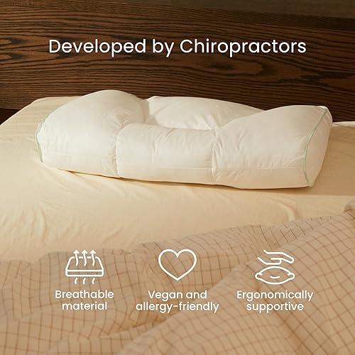 Miniatura 3 de FOSSFLAKES - Almohada ortopédica de apoyo para el cuello - Relleno exclusivo alternativo de plumón, almohada para dormir de lado, personas que