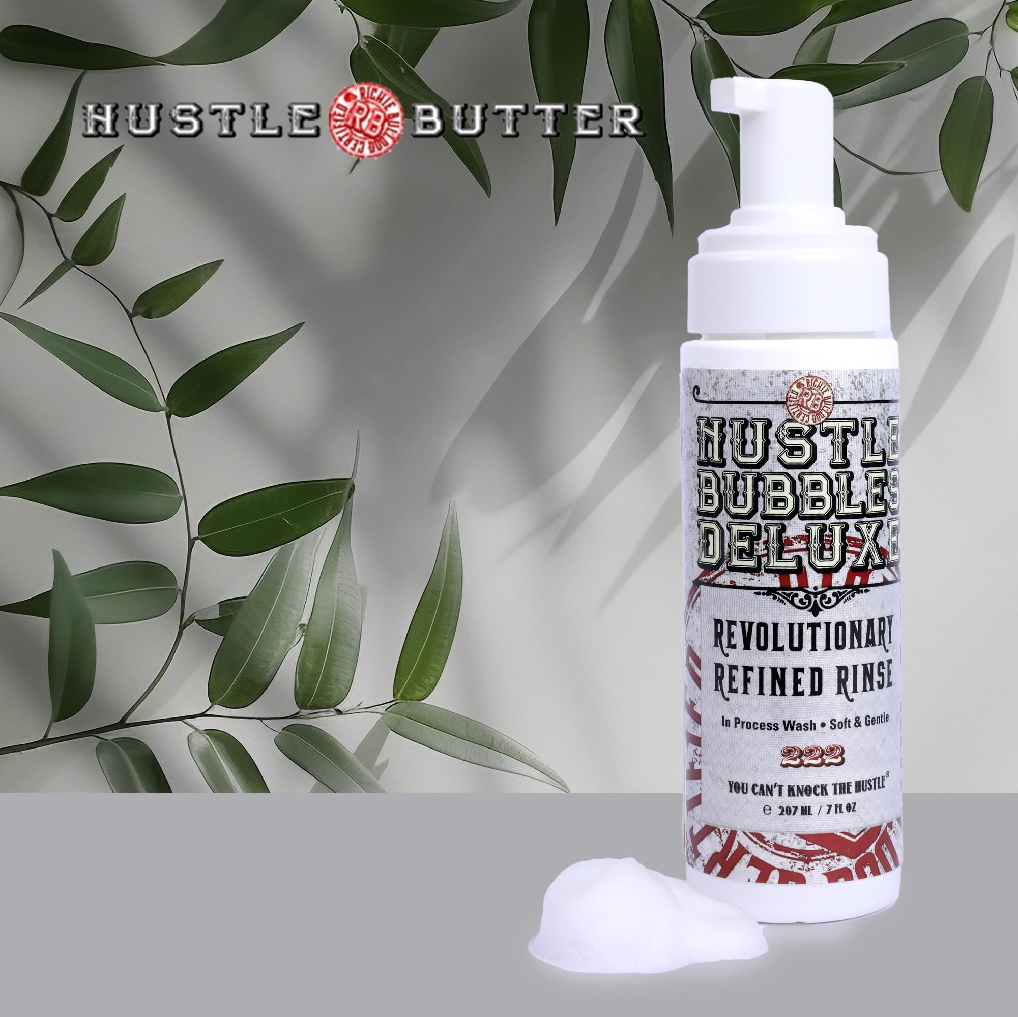 Hustle Bubbles Deluxe Mousse Detergente 207ml – Schiuma detergente per tatuaggi e cura delicata della pelle – Lenisce durante e dopo il tatuaggio – Rimuove sebo, sporco e sangue – Vegano, senza alcool