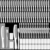 Vista 1 de Hushee Juego de 300 cepillos de dientes desechables y jabón de peine para personas sin hogar, 100 cepillos de dientes a granel, 100 peines de pelo