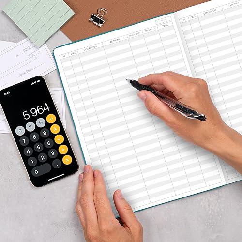 Vista 18 de Skyline Libro de contabilidad - Diario de registro columnar para uso personal y contabilidad de pequeñas empresas - Registro de gastos para rastrear