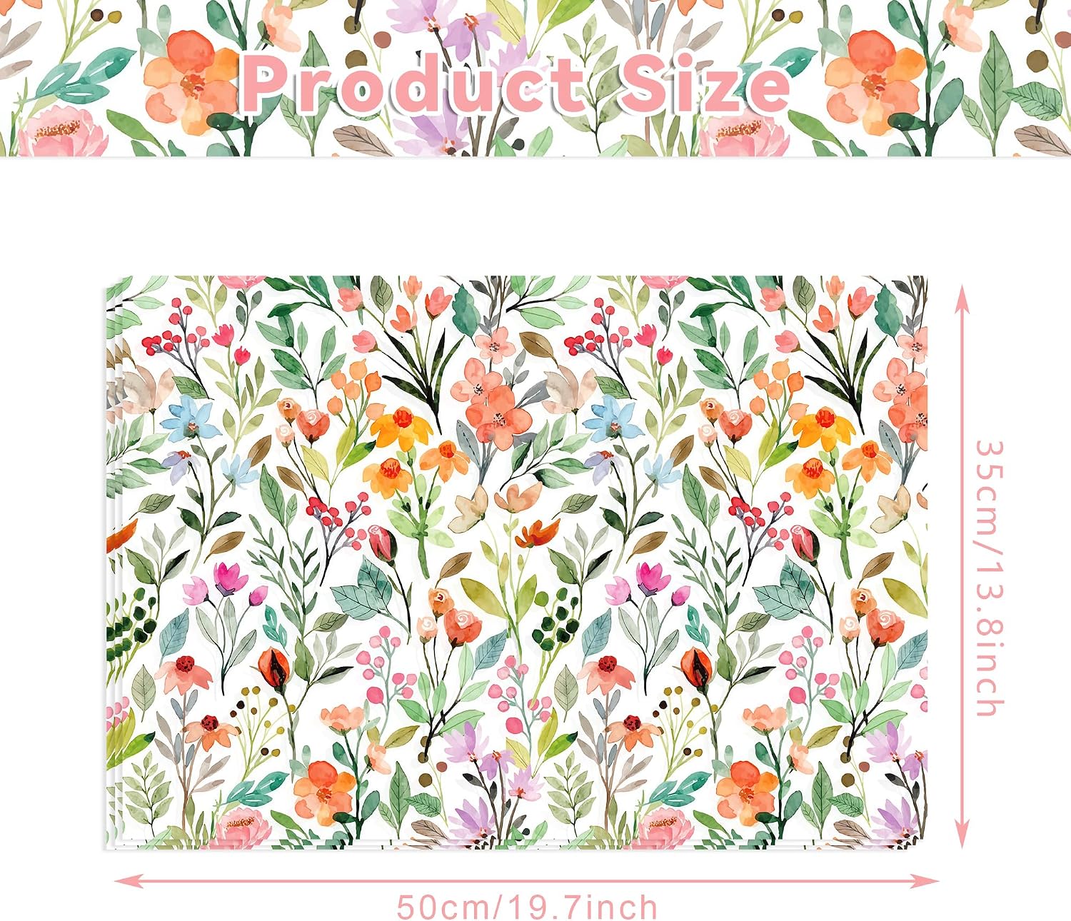 100 Sheets Colorful Floral Tissue Paper Gift Wrapping Supplies Watercolor Flowers Tissue Paper for Birthday Wedding Baby Shower DIY Crafts Party Decor(13.8 x 19.7 inches) image 4