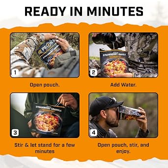 Peak Refuel Strawberry Granola 2-Pack, Freeze-Dried Breakfast Meal Pouches