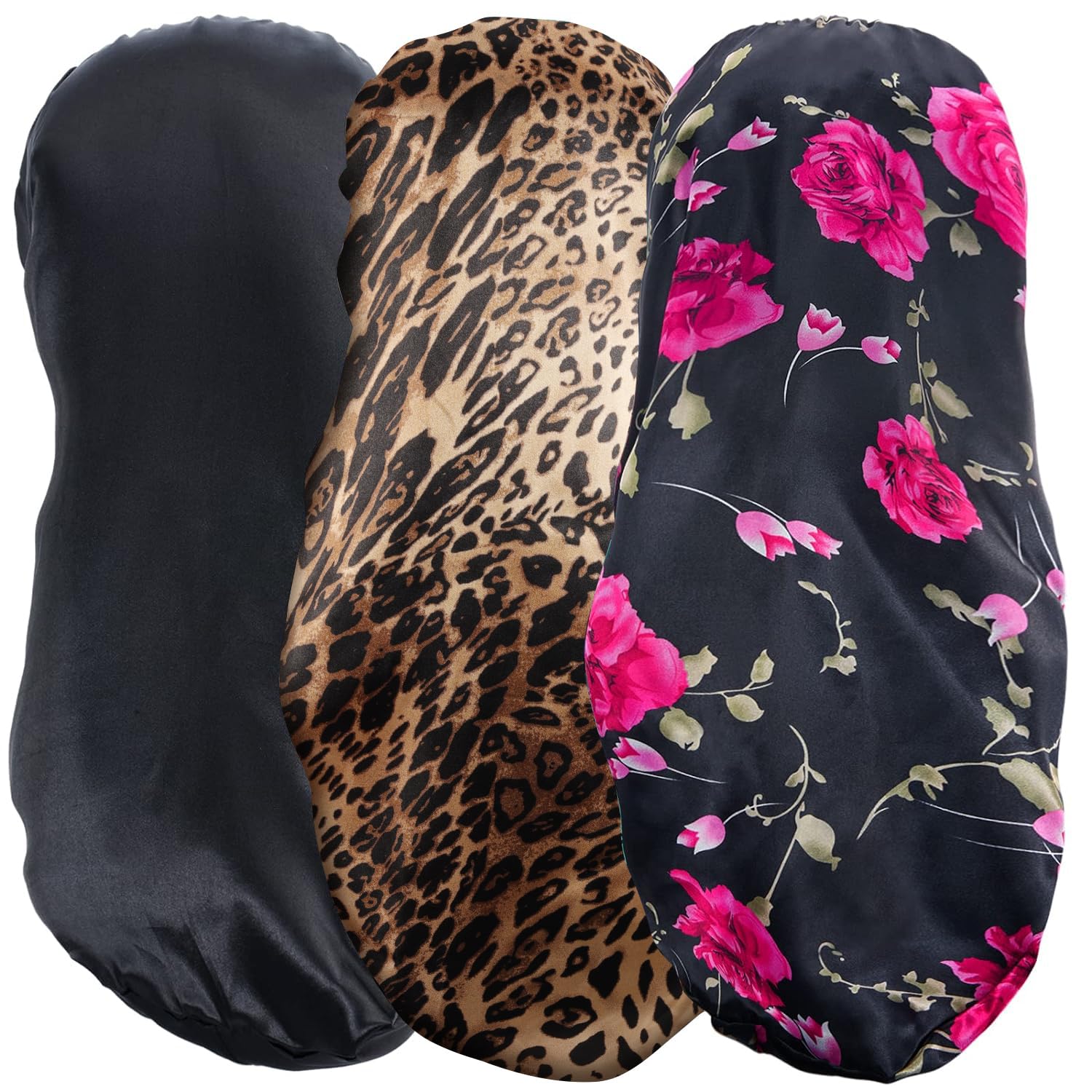 Blcculi 3 Pcs Satin Bonnet, Sleep Cap, Extra Long