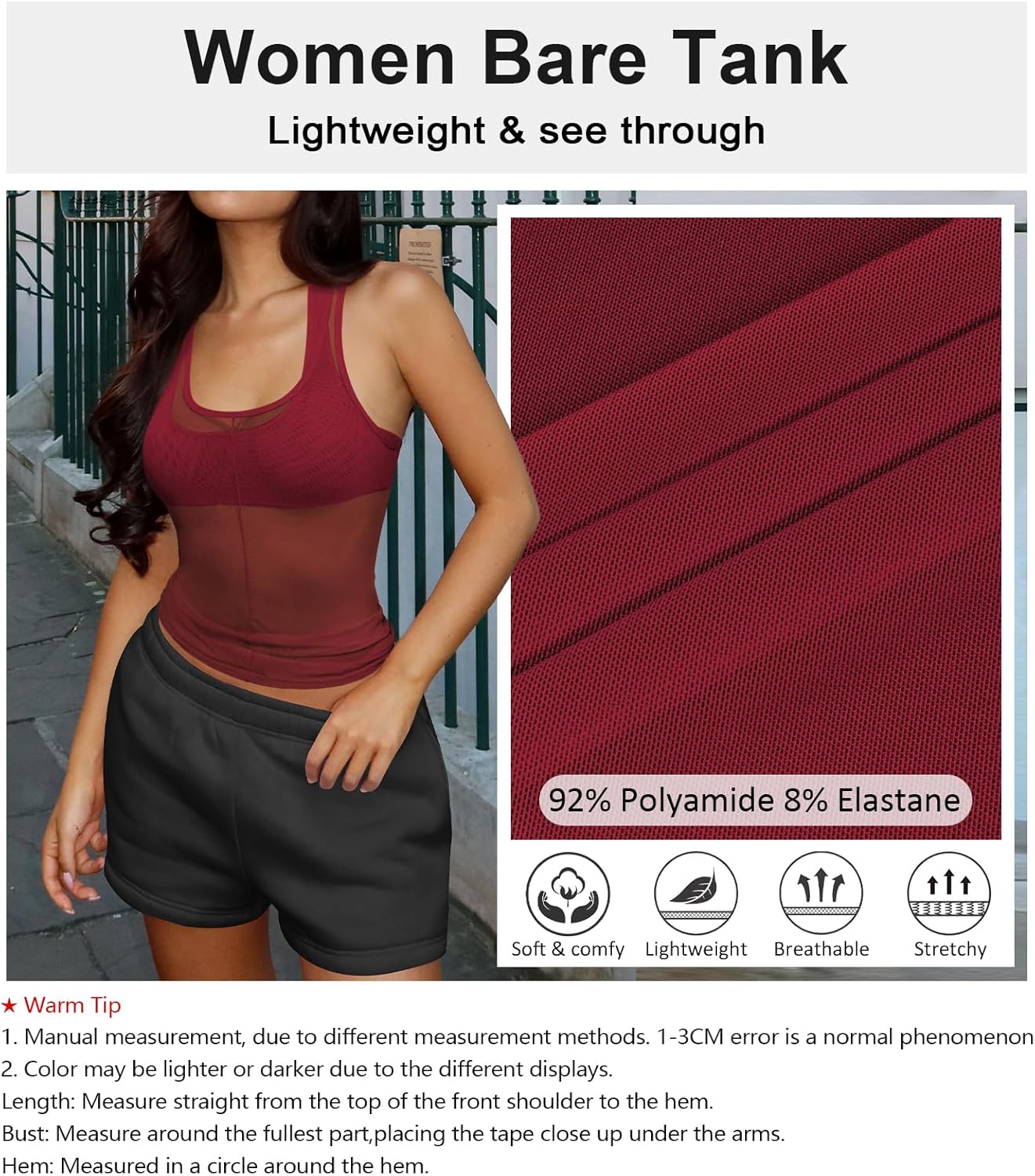 Sexy Mesh Sheer Tops for Women See Through High Neck Low Cut Scoop Back Slim Fitted Tank Mesh Shirt Going Out Tops - Image 6