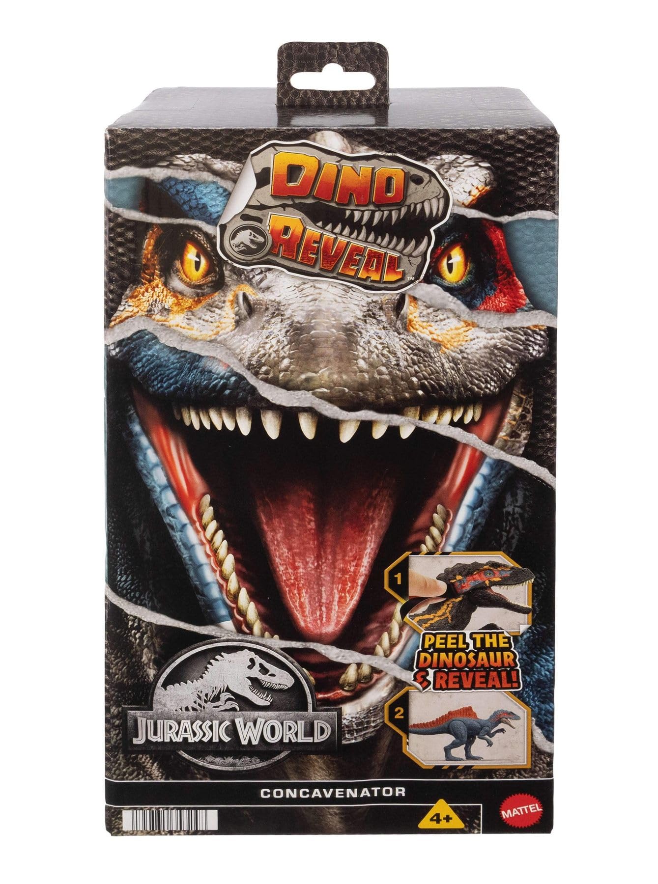 Jurassic World Dino Reveal, dinosauro giocattolo, scala grande, funzione libera e scoperta, cambia colore e movimento, per bambini dai 4 anni in su