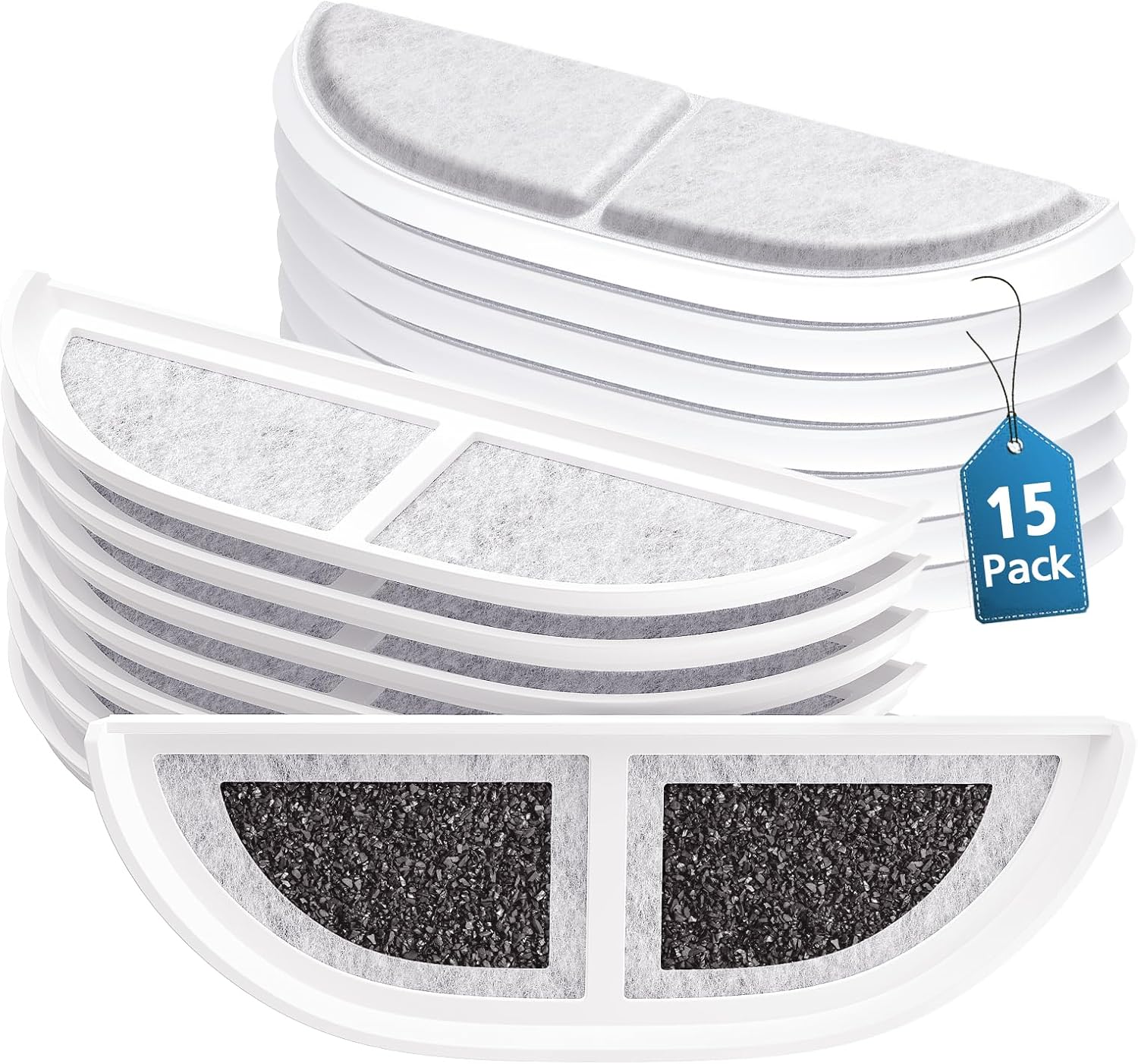 Pack de 15 Filtros para Fuente de Agua de Mascotas, Compatible con eufy