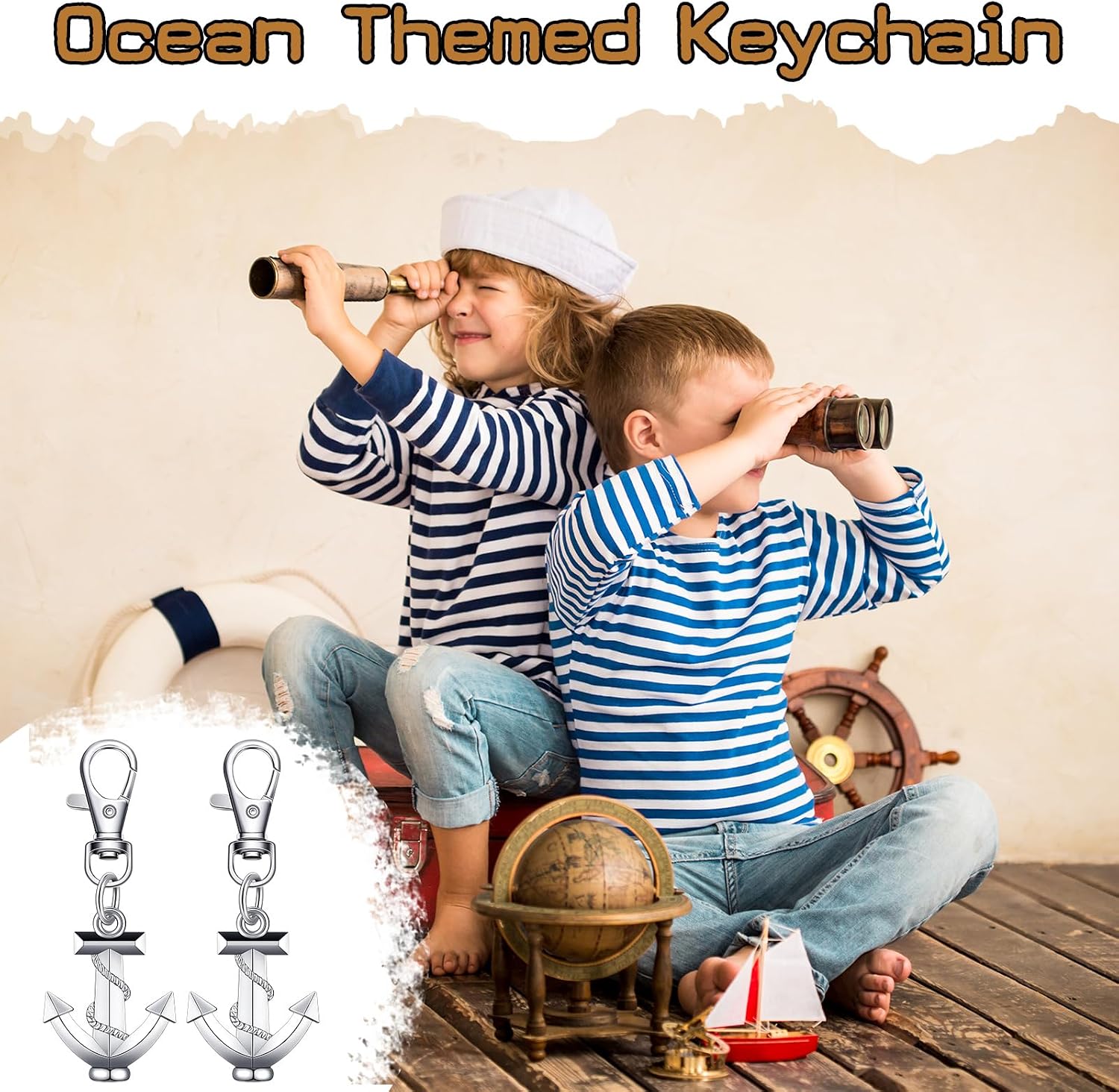 Yinkin Anchor Keychains, Nautical Party Favors Wedding Gifts, 30 Pcs image 3