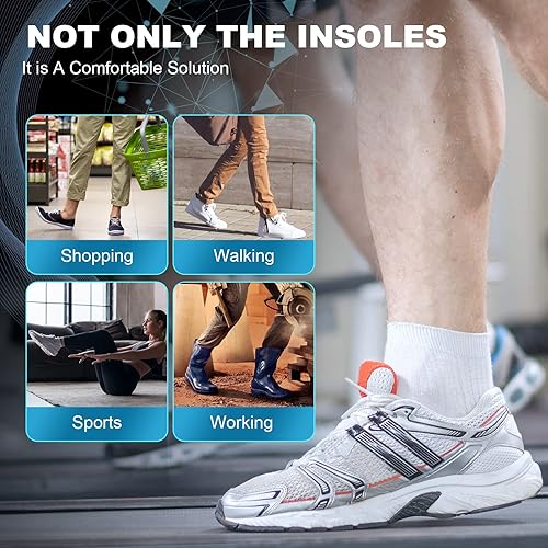 Miniatura 6 de Plantilla para aliviar el dolor de fascitis plantar, soporte de arco ortopédico, inserciones correctivas de sobrepronación, absorben los golpes,