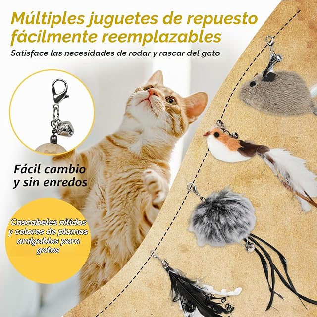 Foto 3 de 7 de Romon Juguetes para Gatos, Negro 7 Pcs Juguetes Gatos Interactivos