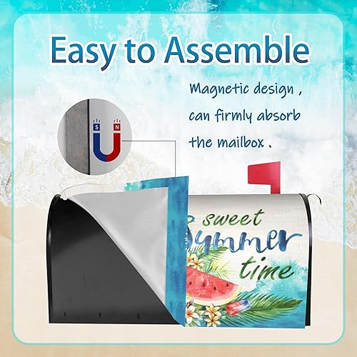 Miniatura 34 de Funda magnética para buzón de Navidad, diseño de árbol de copo de nieve de invierno, para jardín, patio, decoración del hogar, tamaño estándar, 21 x