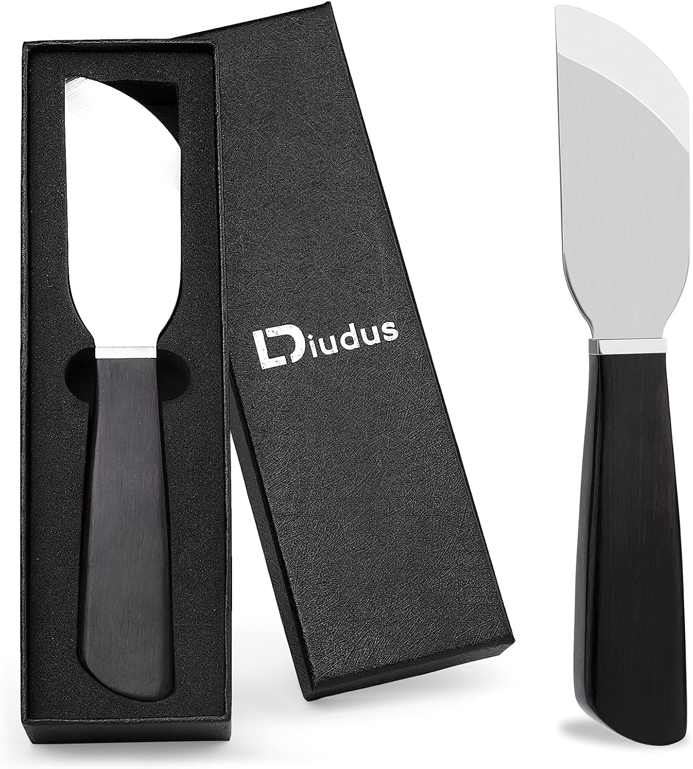 DIUDUS Leather Cutting Knife with Wooden Handle - Curve Skiving Knife Leather Working Tools, Leather Craft Cutting Knife with Exquisite Package, Leathercraft Supplies for DIY Leathercraft