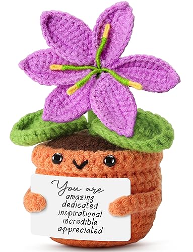 Crochet Purple Lily Flower - Happy Birthday Gifts for Women,
