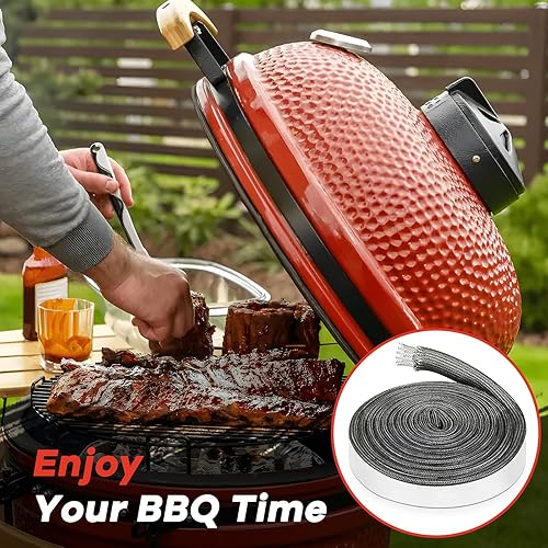 Miniatura 6 de Kit de juntas de malla de alambre para Kamado Joe Big Joe de alta temperatura, repuesto de junta de fibra de vidrio para barbacoa, accesorios de