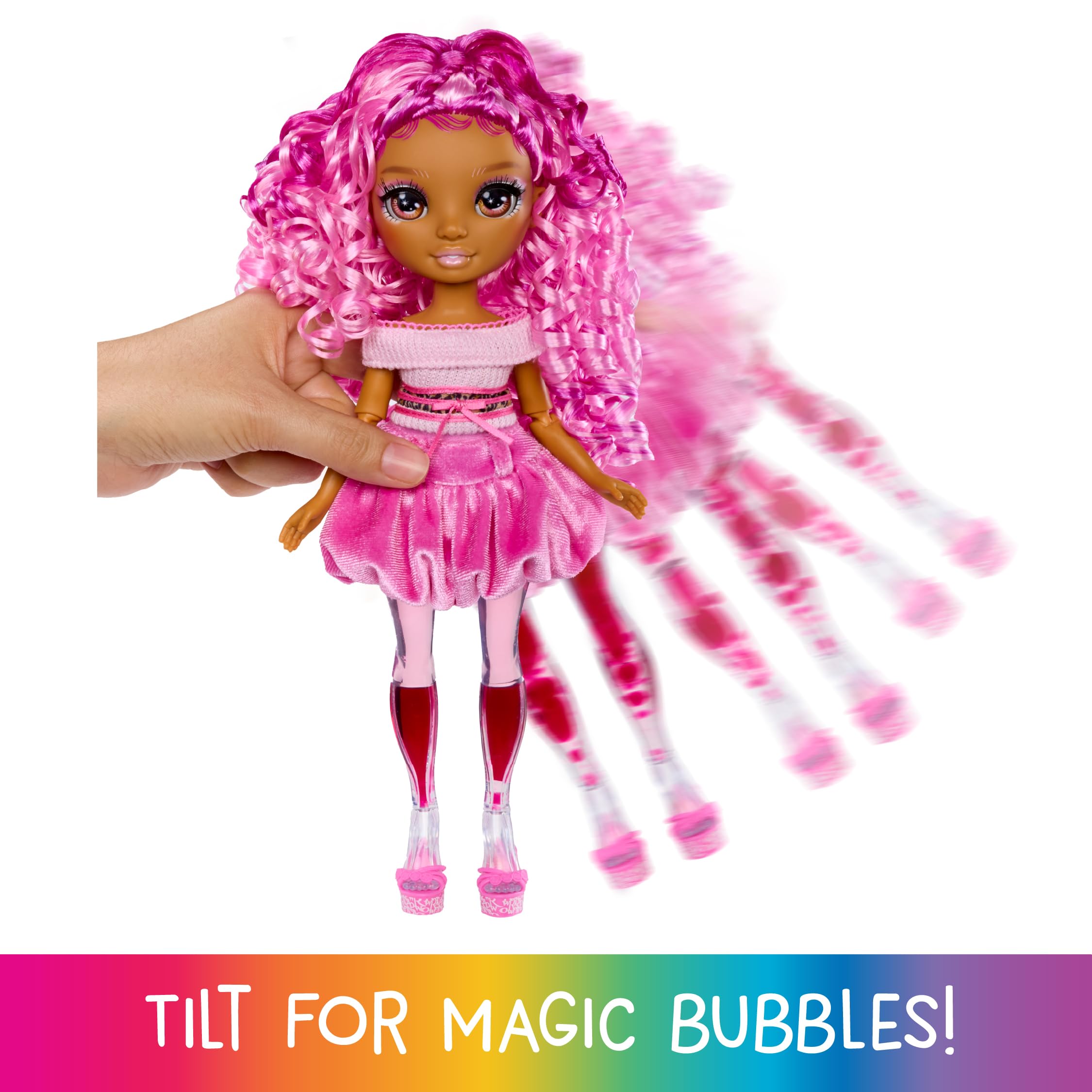 Rainbow High Sparkle & Shine Doll, Leilani, 28cm Fashion Doll with Pink Hair and Magic Bubbles in Legs, Colour, Style, Play - Image 3