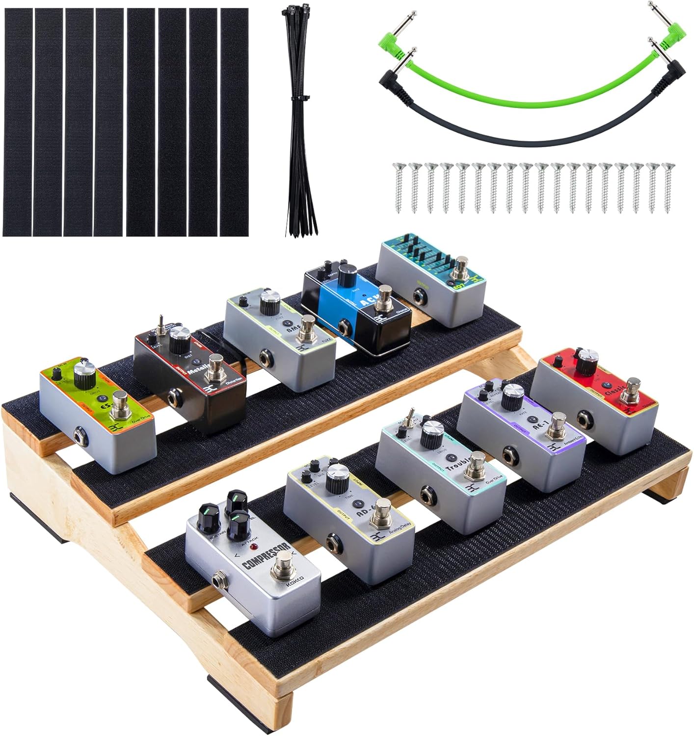 ENO MUSIC 15.7" Wooden Mini Pedal Board Guitar Effects