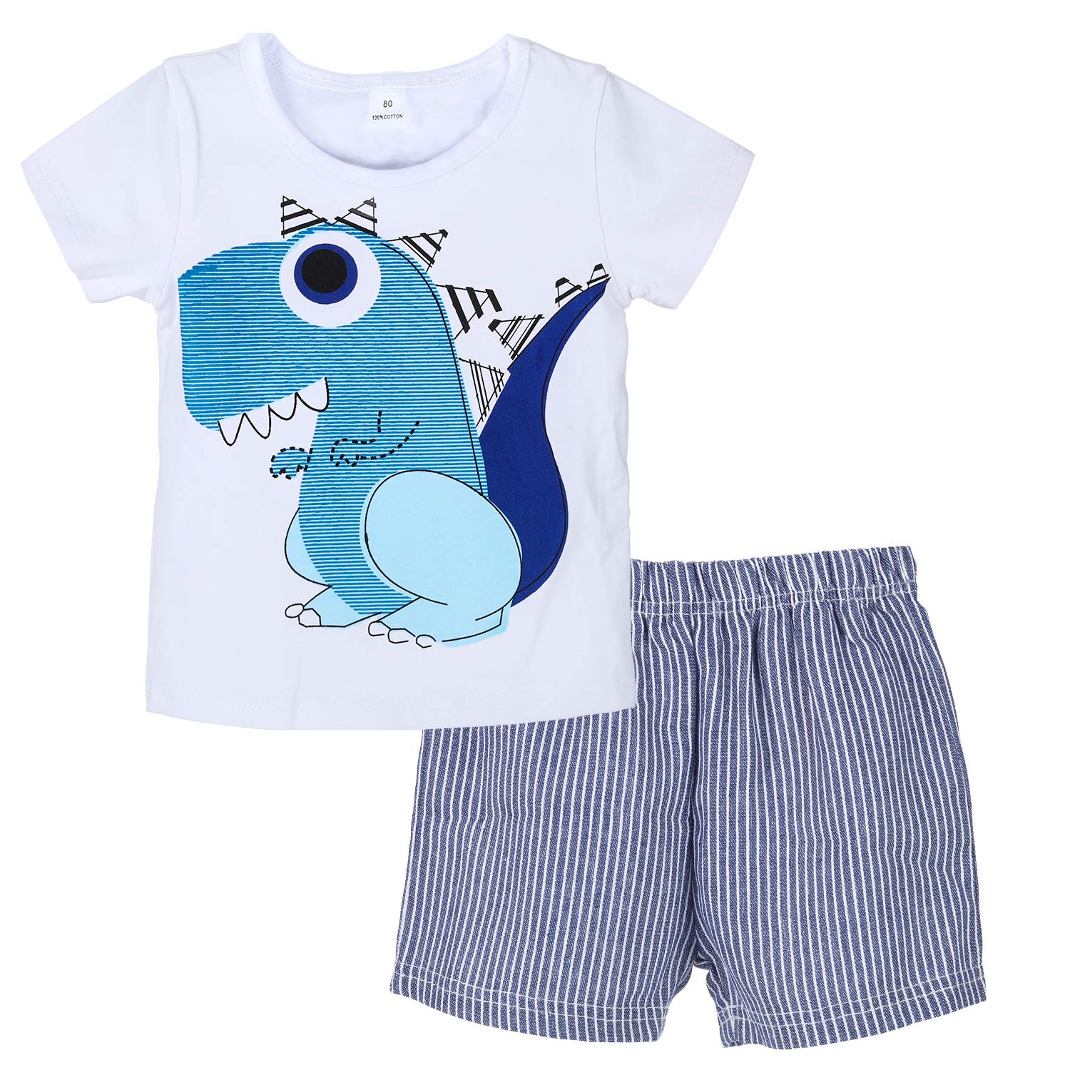 2Pcs Baby Boys Summer Clothes Sets, Cute Letters Print Tank Tops T-Shirt + Pants Shorts Outfits
