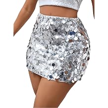 Sequin Mini Skirt Sparkly Glitter Skirt for Women Sexy High Waist Bodycon Shiny Party Eve Outfit