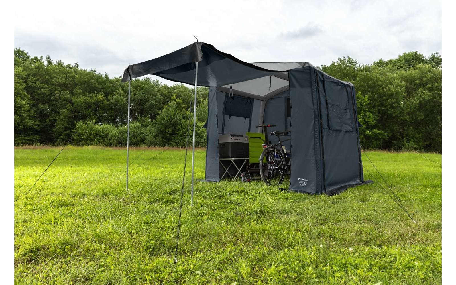 BERGER Positano-L 4-Season aufblasbares Universalzelt, Gerätezelt, Küchenzelt │ großes Duschzelt für Festival Camping Garten Zelten │ wasserdicht 5000mm 240x180 cm mit Stehhöhe