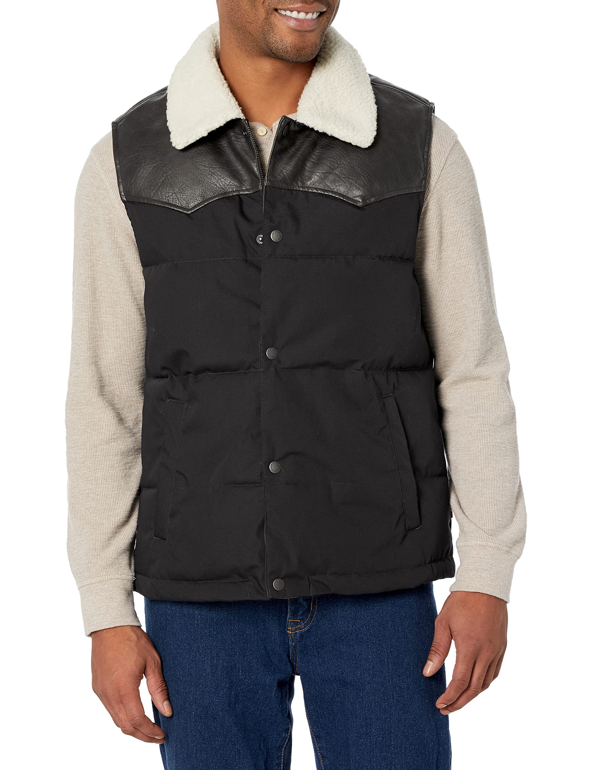 Levi's Men's Out West Mixed Media Puffer Vest
