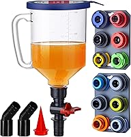 SMART JERRY Spill-Proof Oil Funnel Kit: 12 Adapters, Magnetic Organizers, Transparent Scale & Valve - Universal Car Oil Change Tool