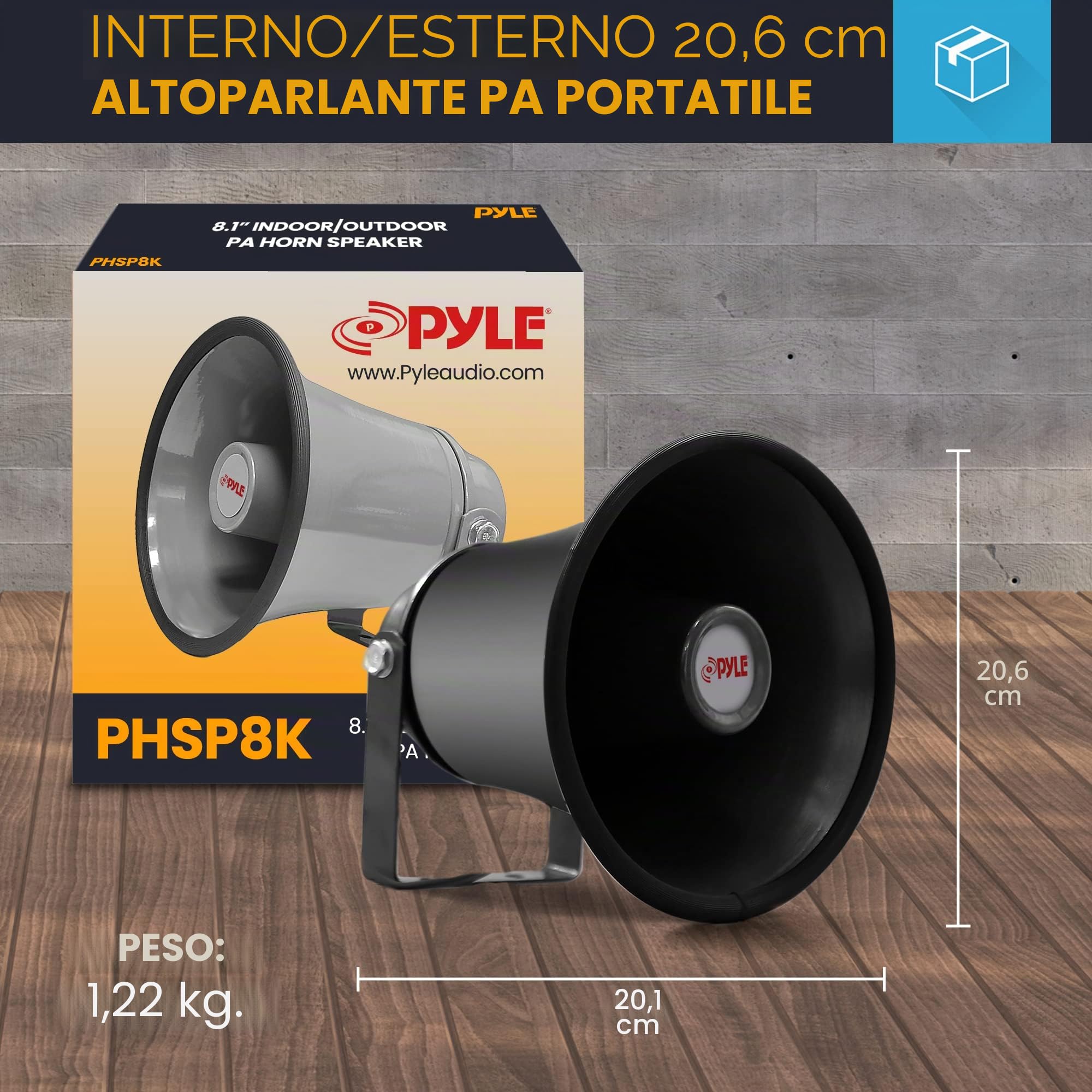 PyleHome PHSP6K - Altoparlante PA da esterno/interno, 50 W, ca. 20 cm