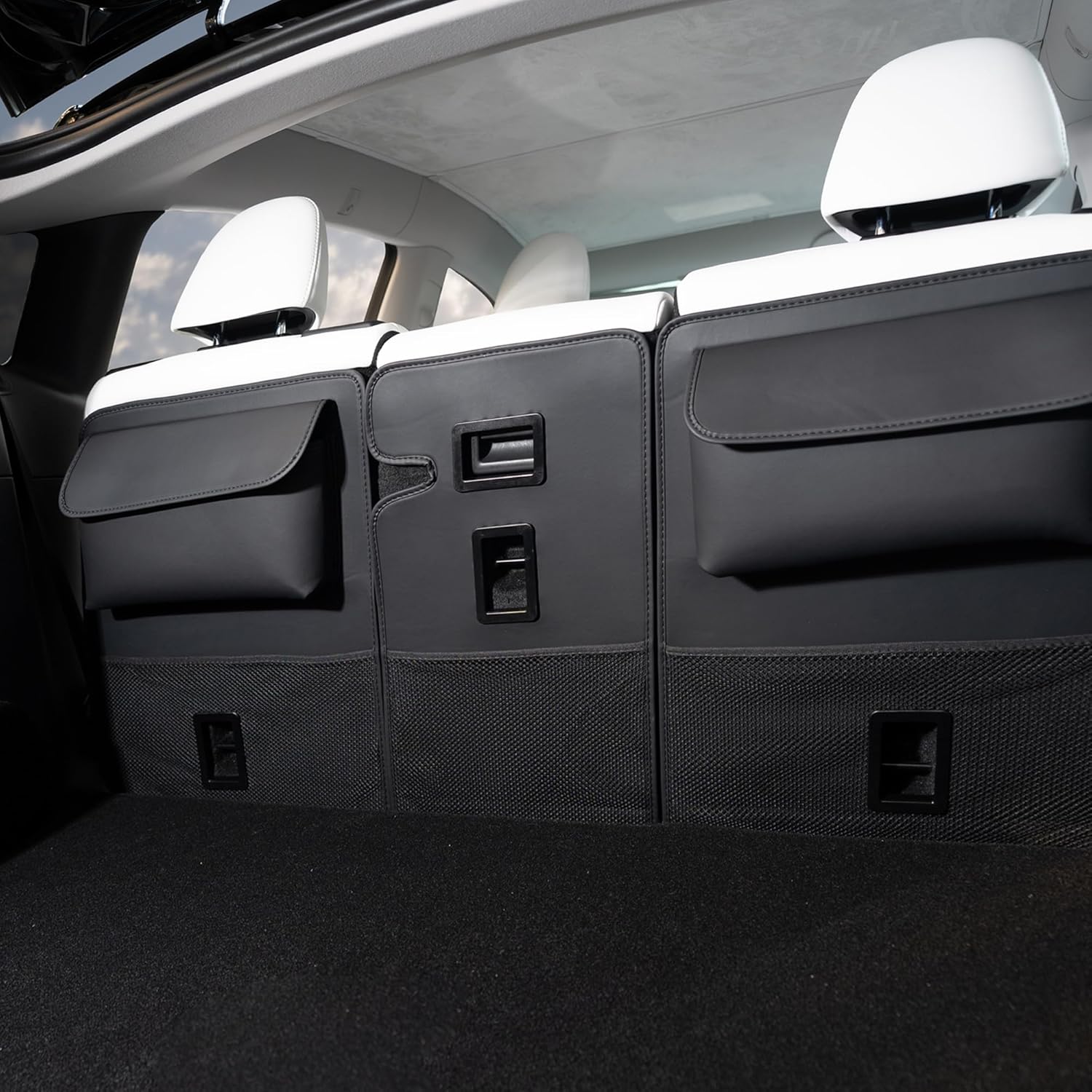 EVMODS for Tesla Model Y Juniper 2026 2025 Rear Trunk Seat Back Cover Protector (Fit 5 Seater) Waterproof Second Row Back Seat Mats Liner for Model Y Accessories