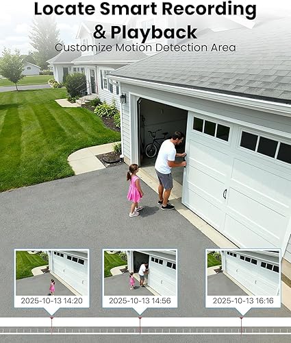 Miniatura 3 de ZOSI Sistema de cámara de seguridad para el hogar H.265+ 1080P de 16 canales con detección de humanos y vehículos, 8 cámaras domo CCTV de 2.0 MP