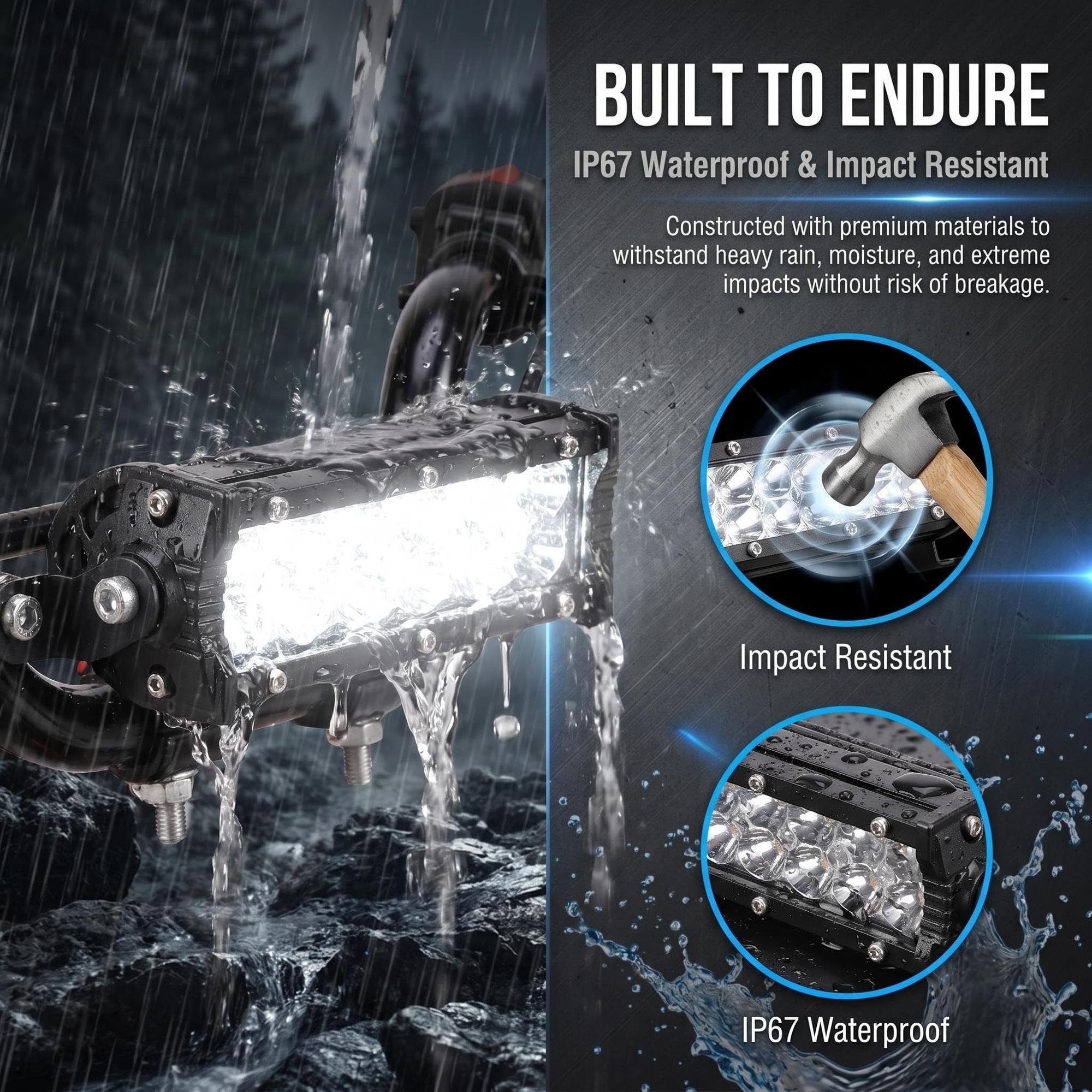 PSLER Geländemotorrad-Lichtleiste – 7/8" Lichtleiste für CRF110, CRF250F, KLX110, TTR110, TTR110E, RM85, YZF450, 12V-24V Geländemotorrad-Scheinwerfer