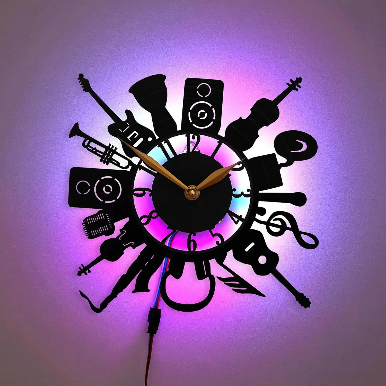 Music Wall Clock, Music Decor, Music Gift, Musical Instruments Wall Clock, Music Lover Decor, Band Room Clock, Music Teacher Gift
