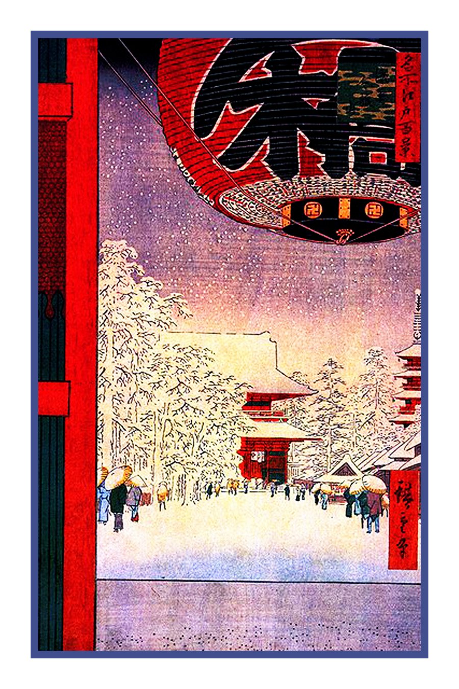 Orenco Originals Teahouse Snow Scene by Japanese Hiroshige Counted Cross Stitch Pattern