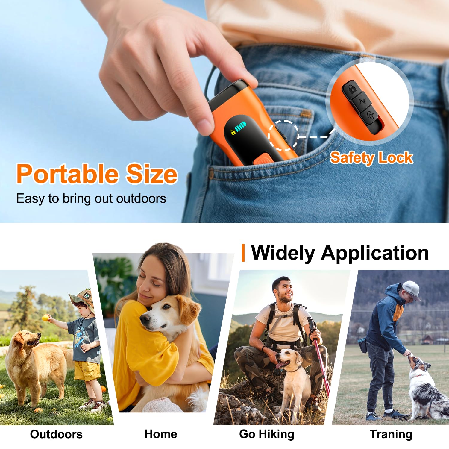 SEDULAN - Juego de 2 dispositivos de ladrido para perros - Dispositivo ultrasónico de parada de ladridos - Herramienta de entrenamiento para perros portátil para interiores y exteriores con alcance