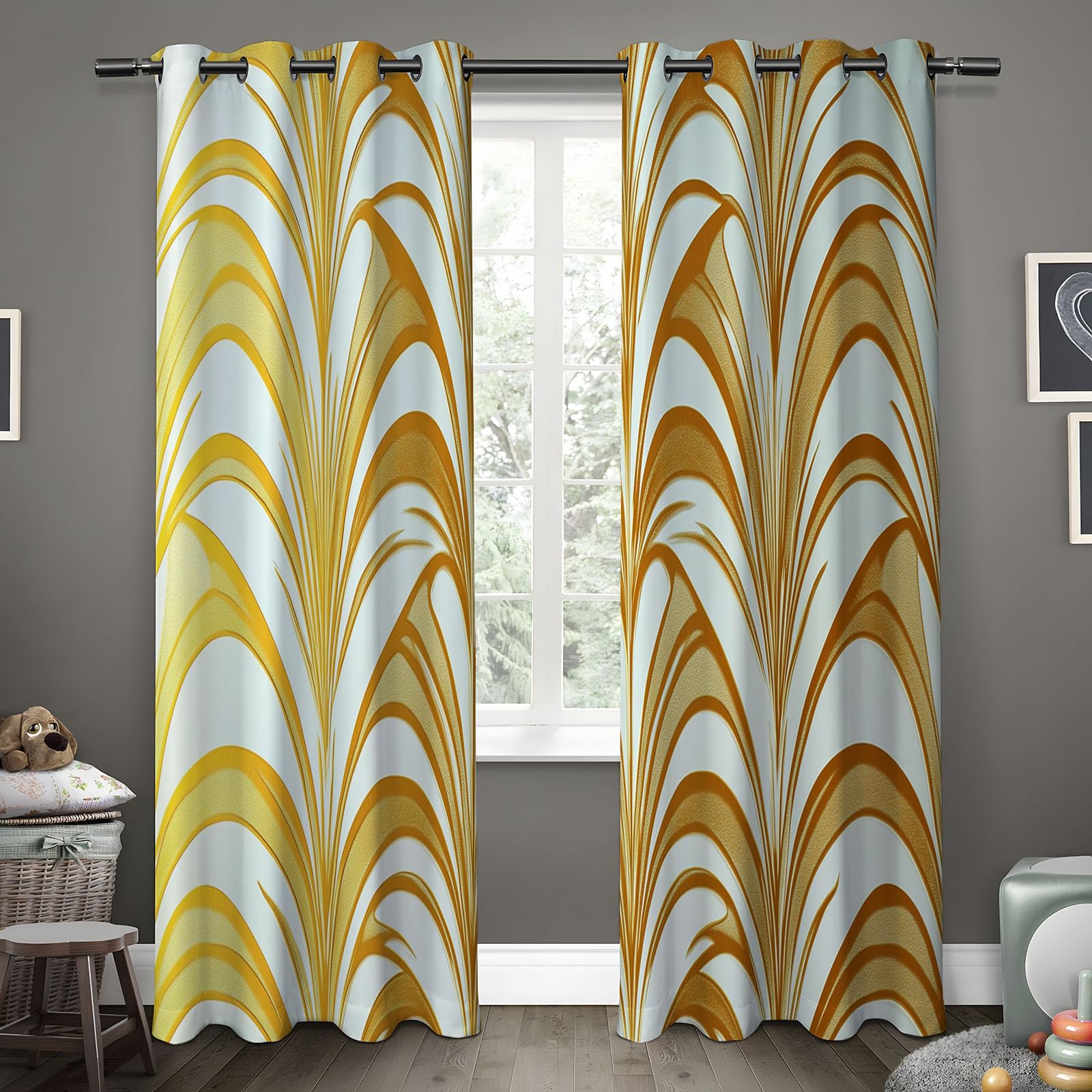 Rideaux rideau chambre occultant et isolant thermique géométrique 240