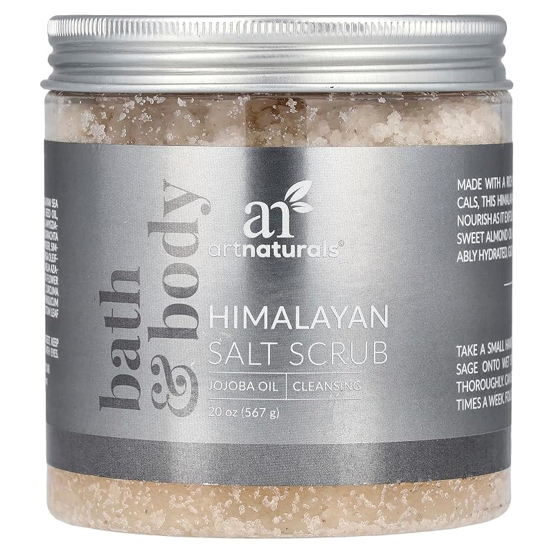 Esfoliante corporal e facial de sal do Himalaia Artnaturals, 566 g
